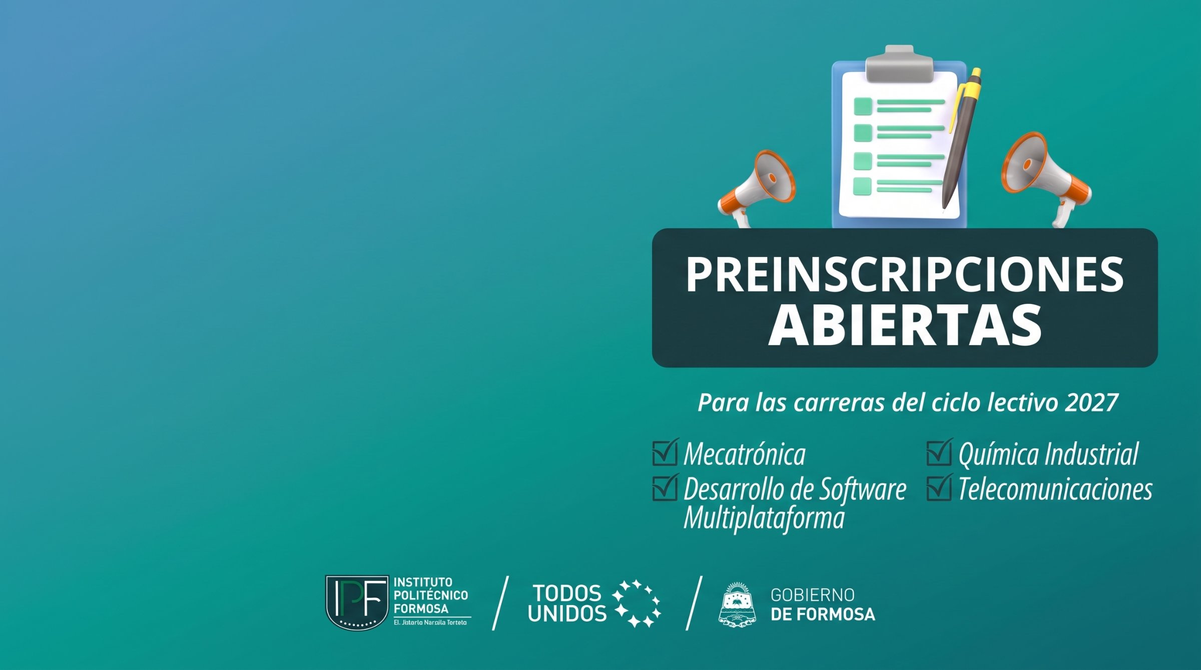 El Instituto Politécnico Formosa abrió las preinscripciones a sus carreras para el ciclo lectivo 2027