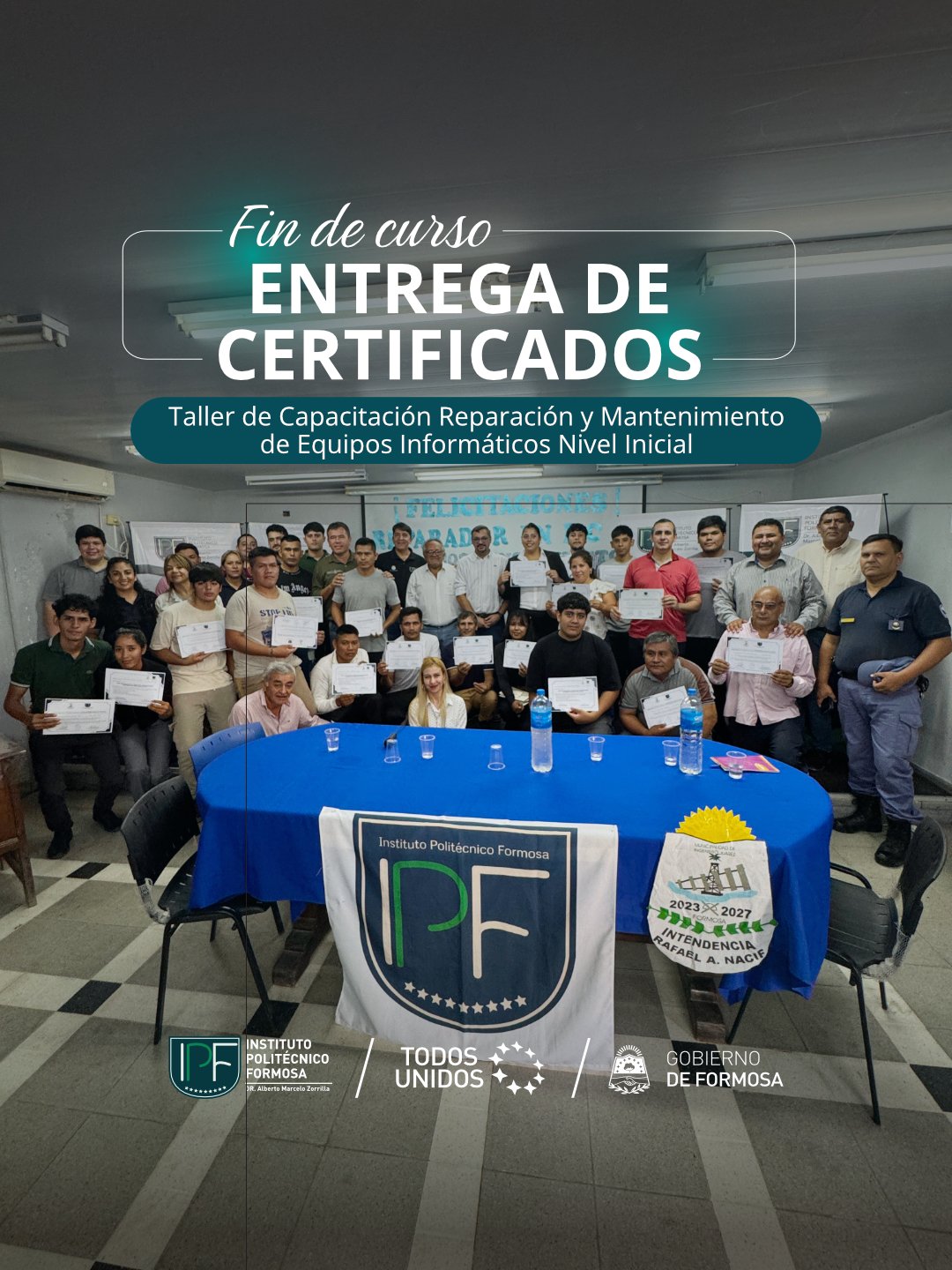 Más de 20 jóvenes de Ingeniero Juárez recibieron certificados de formación técnica